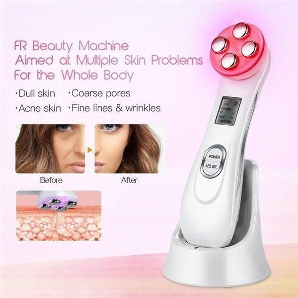 6in1 Face Skin RF&EMS Radio Mesotherapy Electroporation Face Beauty Pen Radio Frequency LED Photon Face Skin Rejuvenation Remover Wrinkle Face Lifting Tighten Beauty Tool