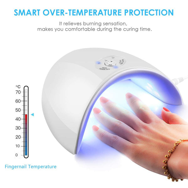 TekDeals 36W LED UV Nail Polish Dryer Lamp Gel Acrylic Curing Light Spa Professional Kit, Pink