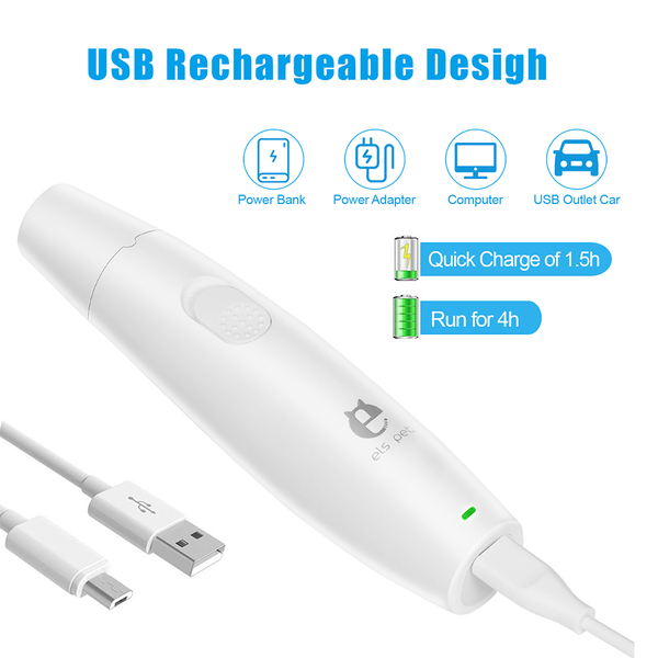 Electric Pet Paws Nail Grooming Trimmer Tool USB Charged Mute Painless Pet Nail File Pet Nail Clippers