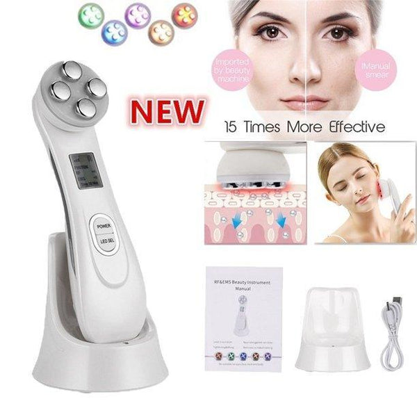 6in1 Face Skin RF&EMS Radio Mesotherapy Electroporation Face Beauty Pen Radio Frequency LED Photon Face Skin Rejuvenation Remover Wrinkle Face Lifting Tighten Beauty Tool